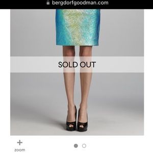 Milly Iridescent Leather Pencil Skirt Size 8